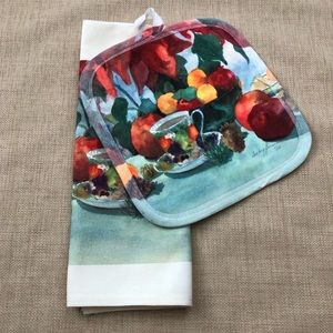 Judy Buswell Watercolor Pot Holder & Towel Set